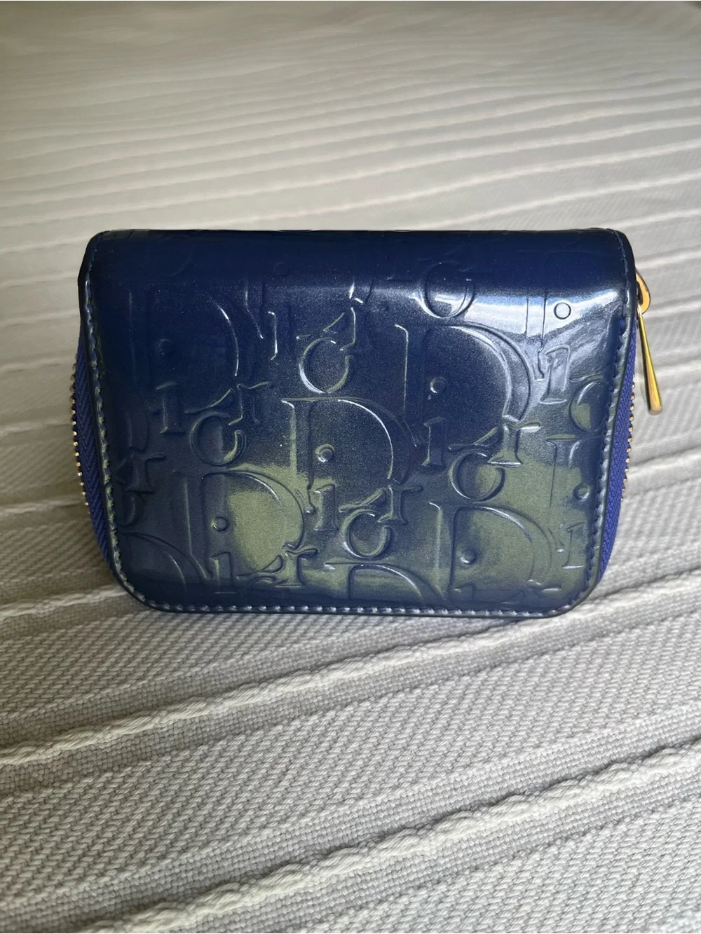 Dior Trotter small purple/teal Zip wallet